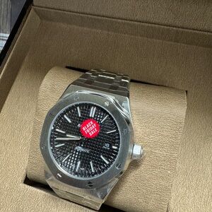 Silver and Black Automatic Watch AP